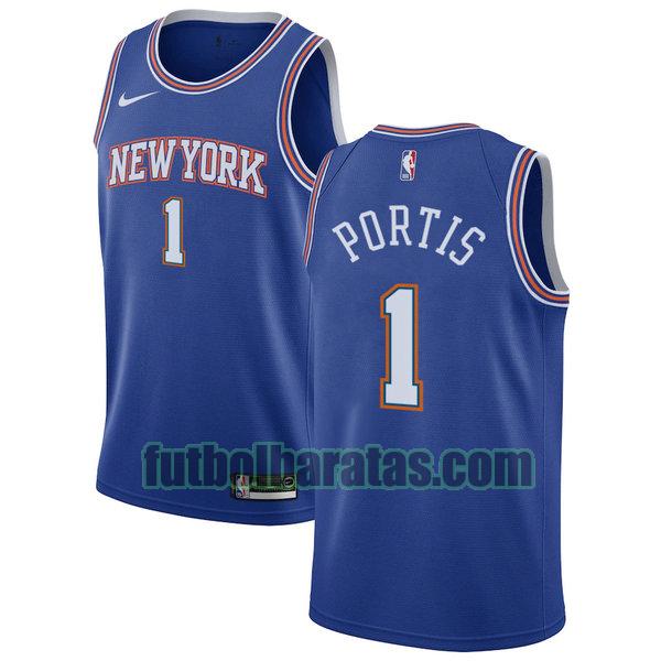 camiseta city edition 2020 bobby portis 1 new york knicks azul hombro