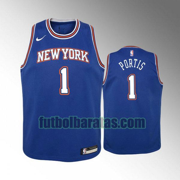 camiseta city edition 2020 bobby portis 1 new york knicks azul niño