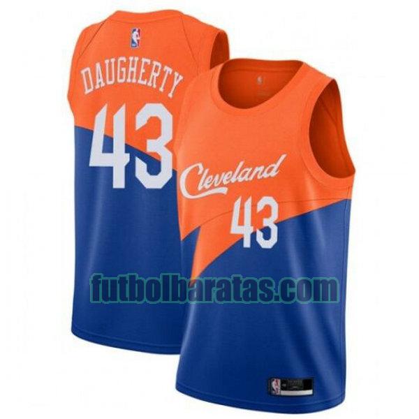 camiseta city edition 2020 brad daugherty 43 cleveland cavaliers azul hombro