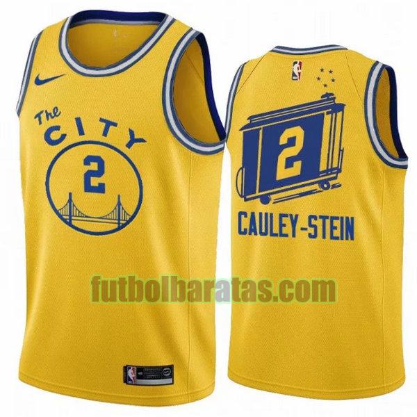 camiseta city edition 2020 cauley stein 2 golden state warriors amarillo hombro