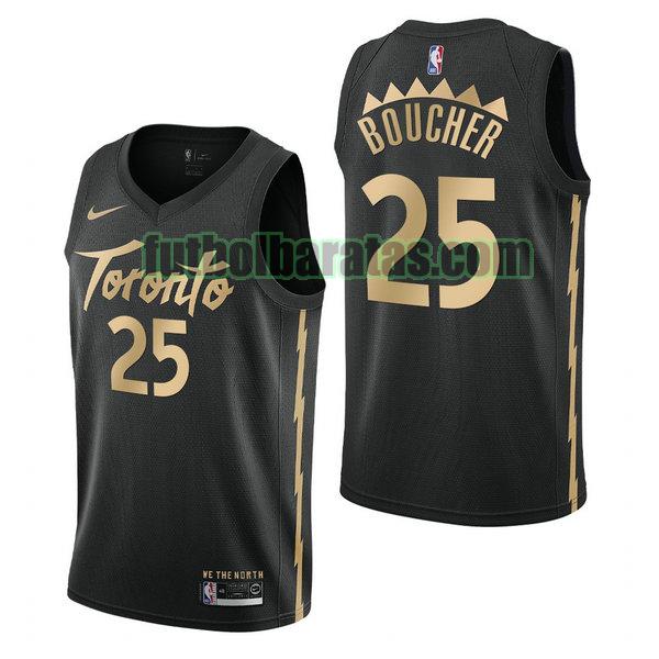 camiseta city edition 2020 chris boucher 25 toronto raptors negro hombro