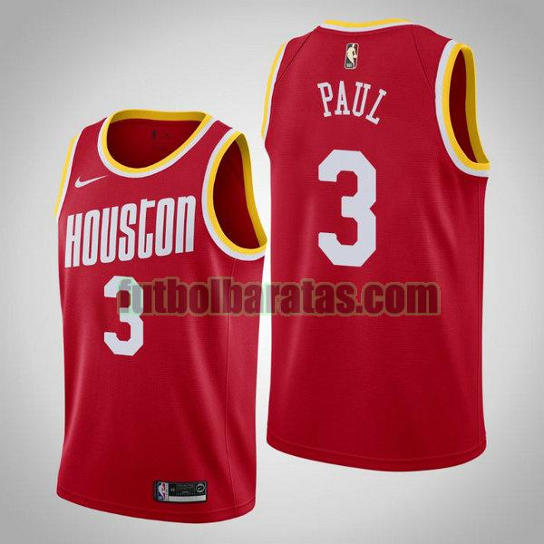 camiseta city edition 2020 chris paul 3 houston rockets rojo hombro