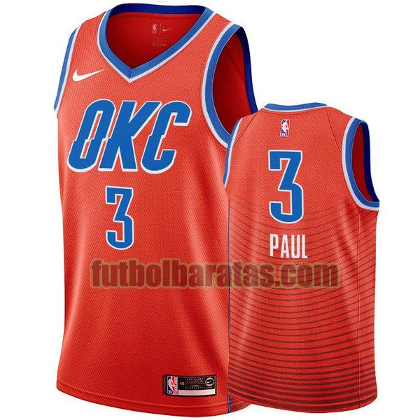 camiseta city edition 2020 chris paul 3 oklahoma city thunder naranja hombro