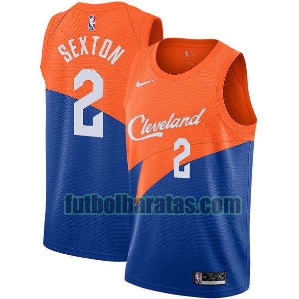 camiseta city edition 2020 collin sexton 2 cleveland cavaliers azul hombro