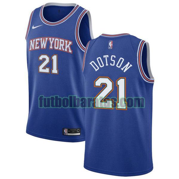 camiseta city edition 2020 damyean dotson 21 new york knicks azul hombro