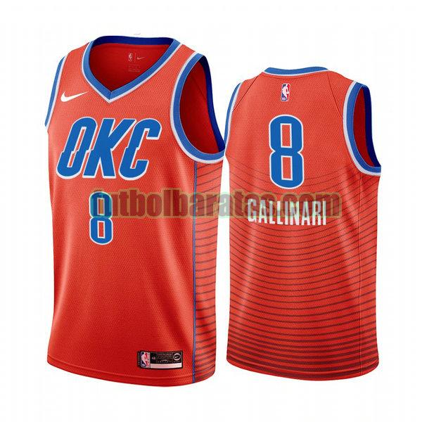 camiseta city edition 2020 danilo gallinari 8 oklahoma city thunder naranja hombro