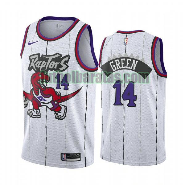 camiseta city edition 2020 danny green 14 toronto raptors blanco hombro