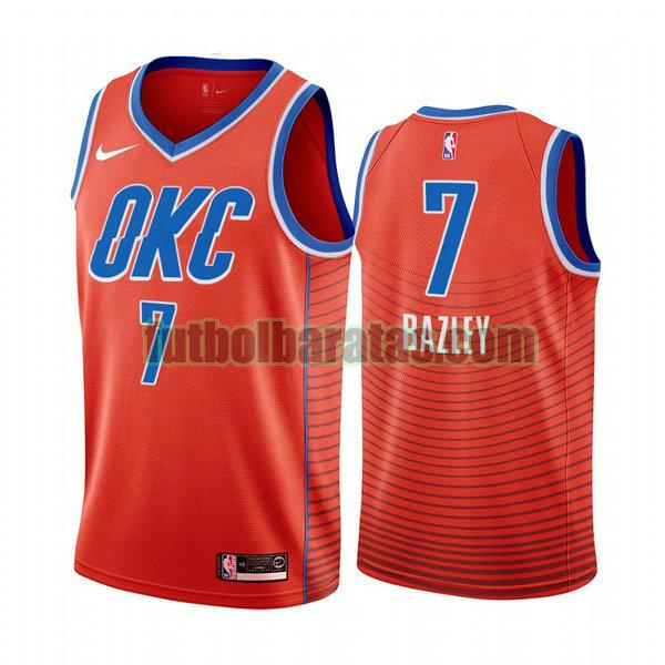 camiseta city edition 2020 darius bazley 7 oklahoma city thunder naranja hombro