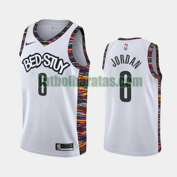 camiseta city edition 2020 deandre jordan 6 brooklyn nets blanco hombro