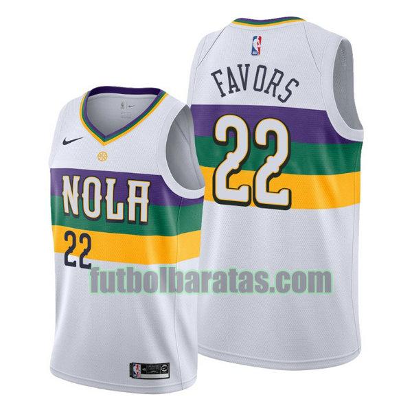 camiseta city edition 2020 derrick favors 22 new orleans pelicans blanco hombro