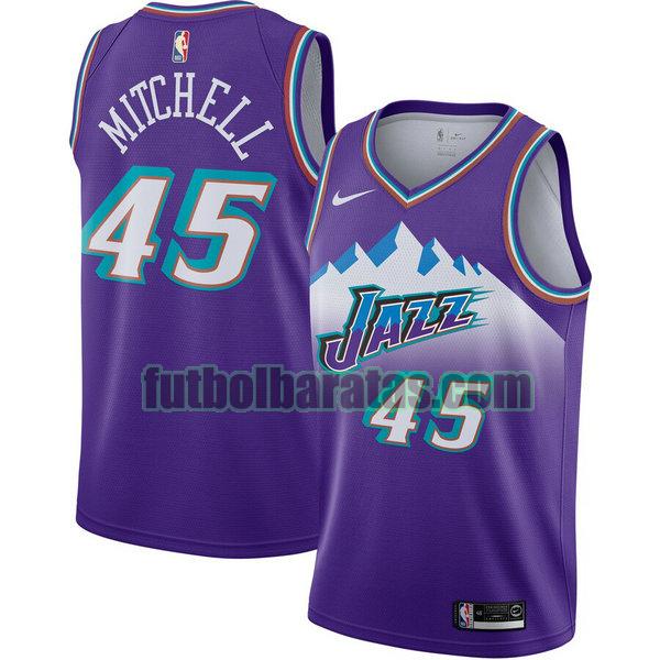 camiseta city edition 2020 donovan mitchell 45 utah jazz púrpura hombro