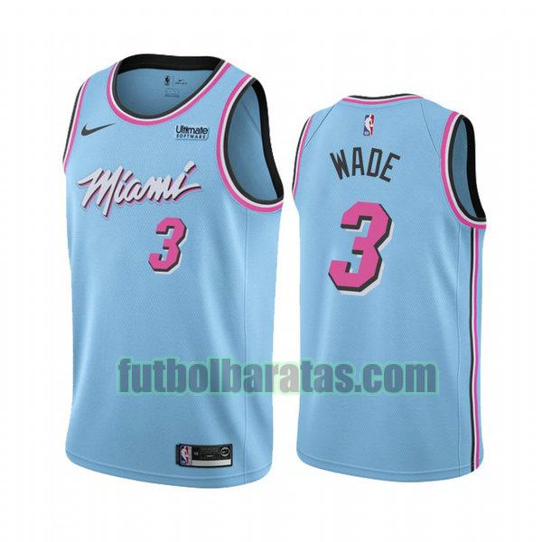 camiseta city edition 2020 dwyane wade 3 miami heat azul hombro