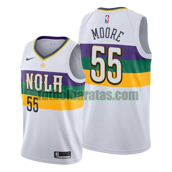 camiseta city edition 2020 e'twaun moore 55 new orleans pelicans blanco hombro