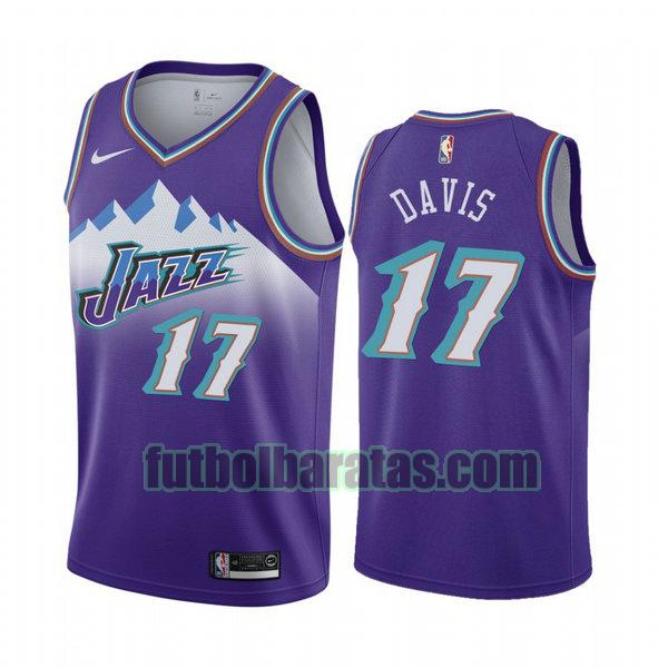 camiseta city edition 2020 ed davis 17 utah jazz púrpura hombro