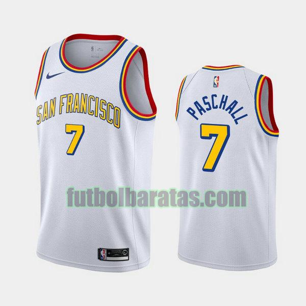 camiseta city edition 2020 eric paschalls 7 golden state warriors blanco hombro