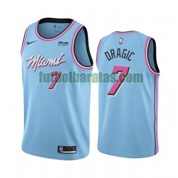 camiseta city edition 2020 goran dragic 7 miami heat azul hombro