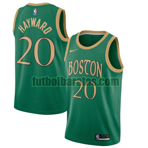 camiseta city edition 2020 hayward 20 boston celtics verde hombro