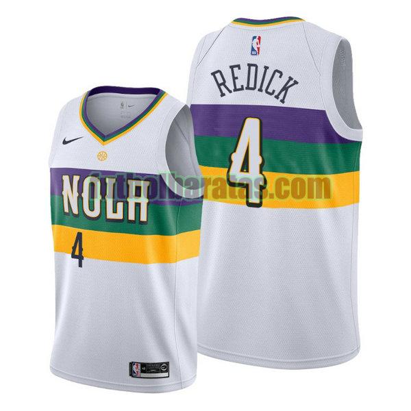 camiseta city edition 2020 j.j. redick 4 new orleans pelicans blanco hombro