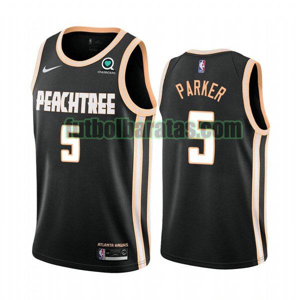 camiseta city edition 2020 jabari parker 5 atlanta hawks negro hombro