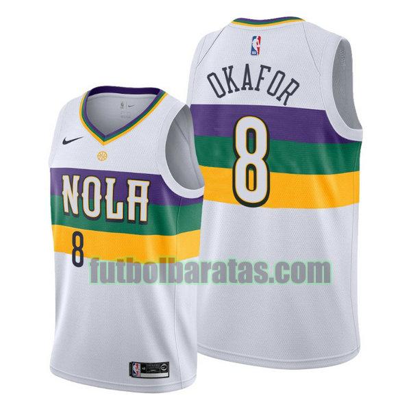 camiseta city edition 2020 jahlil okafor 8 new orleans pelicans blanco hombro