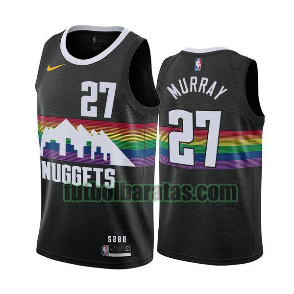 camiseta city edition 2020 jamal murray 27 denver nuggets negro hombro