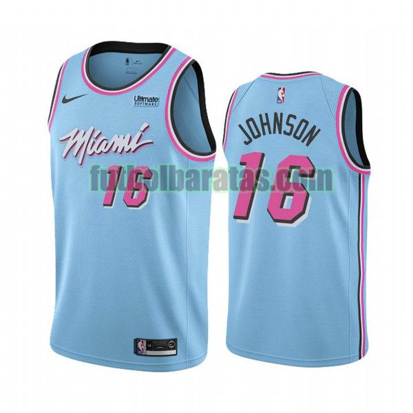 camiseta city edition 2020 james johnson 16 miami heat azul hombro