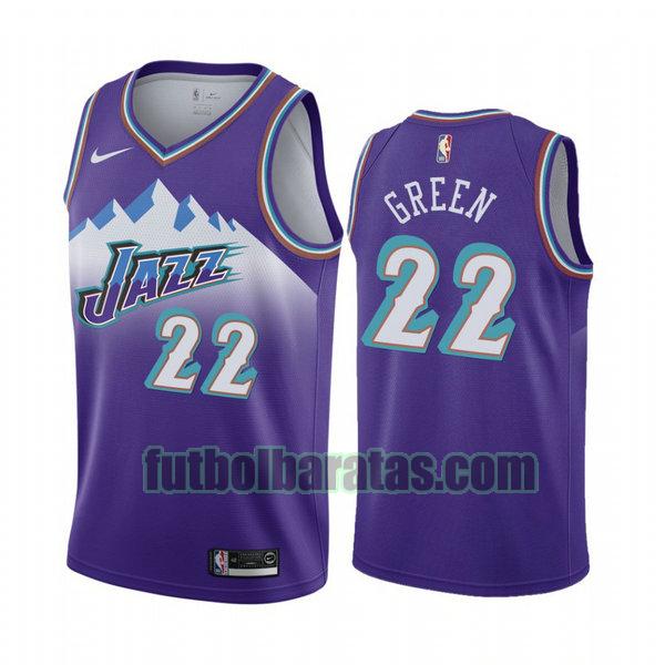 camiseta city edition 2020 jeff green 22 utah jazz púrpura hombro