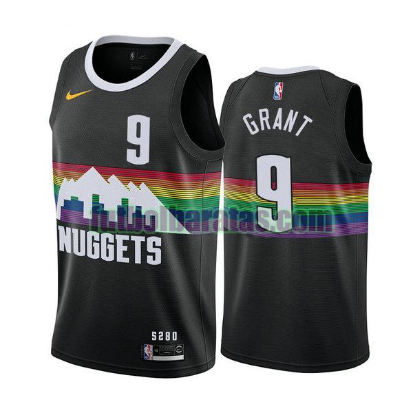 camiseta city edition 2020 jerami grant 9 denver nuggets negro hombro