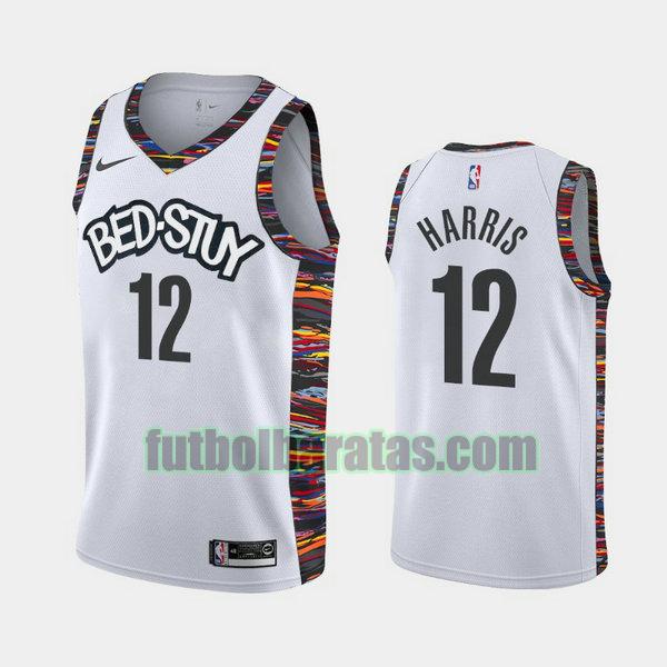 camiseta city edition 2020 joe harris 12 brooklyn nets blanco hombro