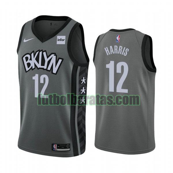 camiseta city edition 2020 joe harris 12 brooklyn nets gris hombro