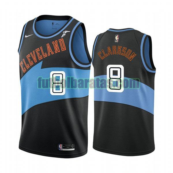 camiseta city edition 2020 jordan clarkson 8 cleveland cavaliers negro hombro