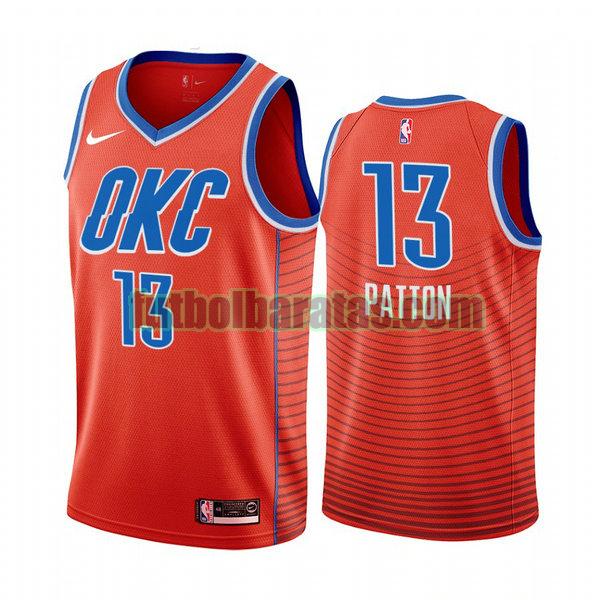 camiseta city edition 2020 justin patton 13 oklahoma city thunder naranja hombro