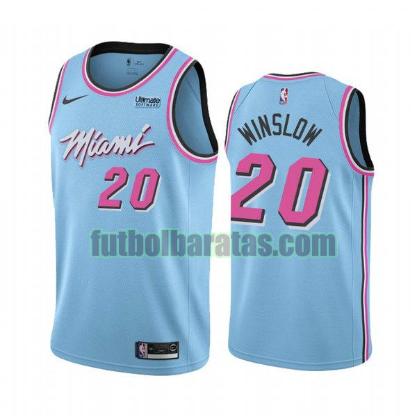 camiseta city edition 2020 justise winslow 20 miami heat azul hombro