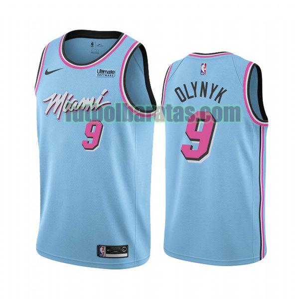 camiseta city edition 2020 kelly olynyk 9 miami heat azul hombro