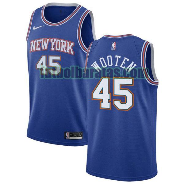 camiseta city edition 2020 kenny wooten 45 new york knicks azul hombro