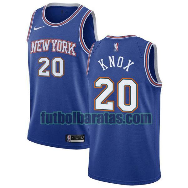 camiseta city edition 2020 kevin knox 20 new york knicks azul hombro