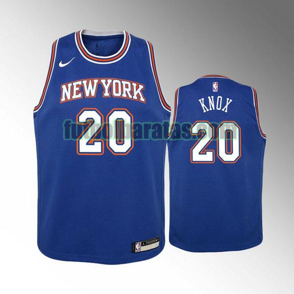 camiseta city edition 2020 kevin knox 20 new york knicks azul niño