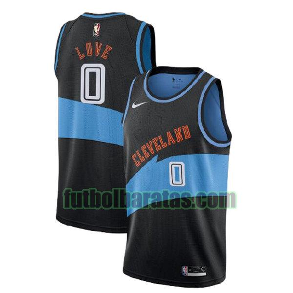 camiseta city edition 2020 kevin love 0 cleveland cavaliers negro hombro