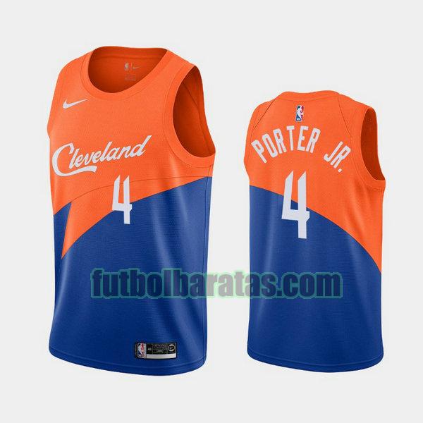 camiseta city edition 2020 kevin porter jr. 4 cleveland cavaliers azul hombro