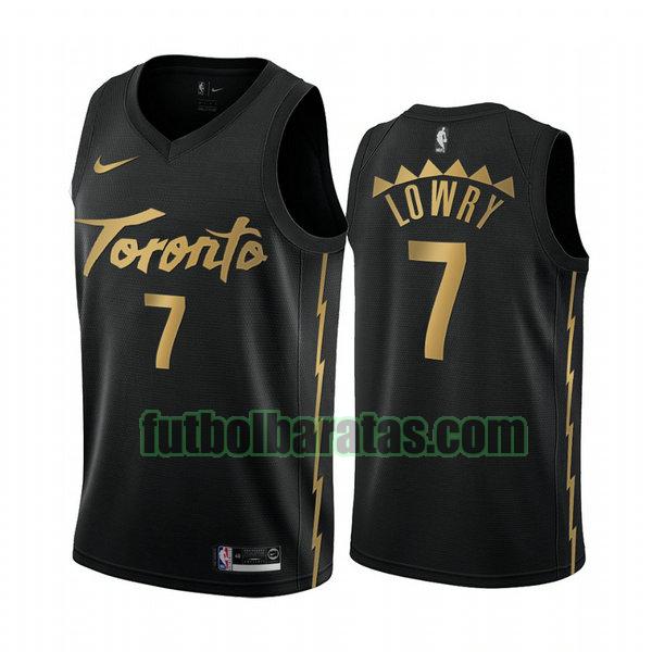 camiseta city edition 2020 kyle lowry 7 toronto raptors negro hombro