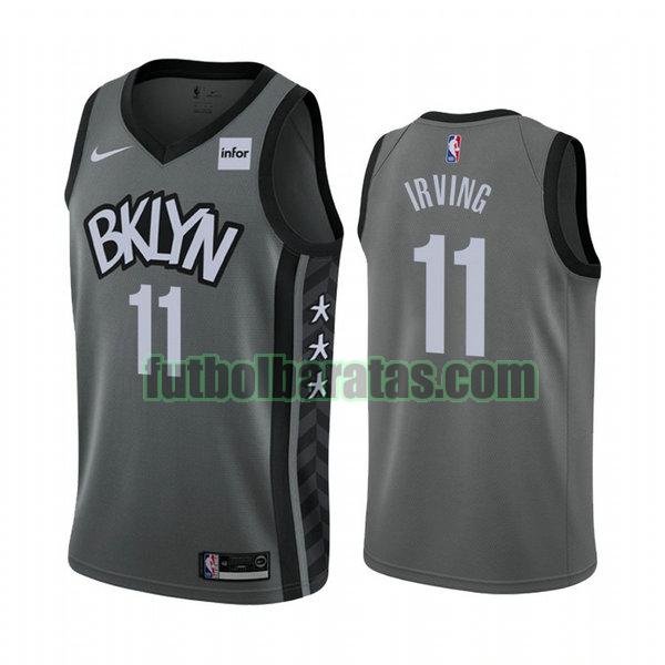 camiseta city edition 2020 kyrie irving 11 brooklyn nets gris hombro