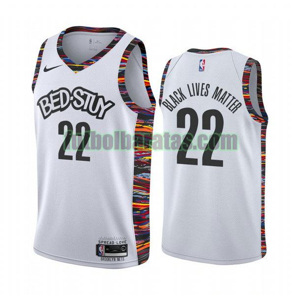 camiseta city edition 2020 levert black 22 brooklyn nets blanco hombro