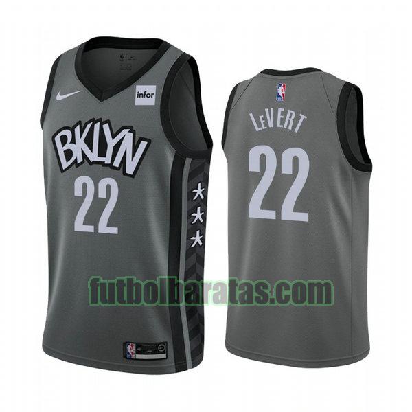 camiseta city edition 2020 levert black 22 brooklyn nets gris hombro