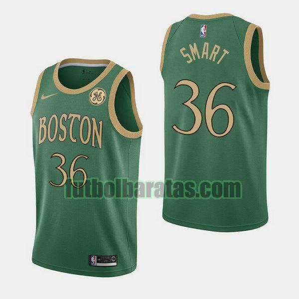 camiseta city edition 2020 marcus samrt 36 boston celtics verde hombro