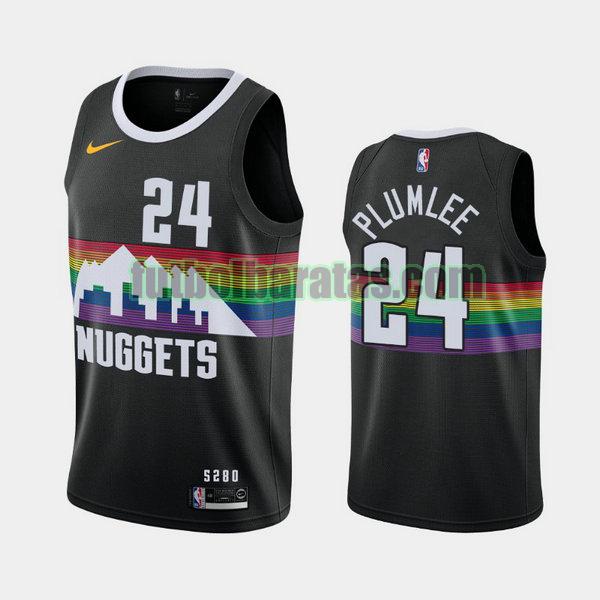 camiseta city edition 2020 mason plumlee 24 denver nuggets negro hombro