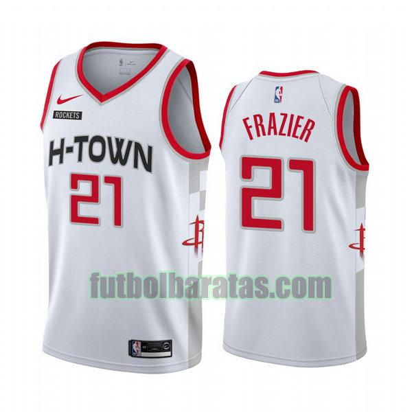 camiseta city edition 2020 michael frazier 27 houston rockets blanco hombro