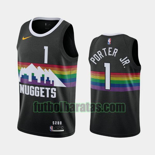 camiseta city edition 2020 michael orter jr. 1 denver nuggets negro hombro