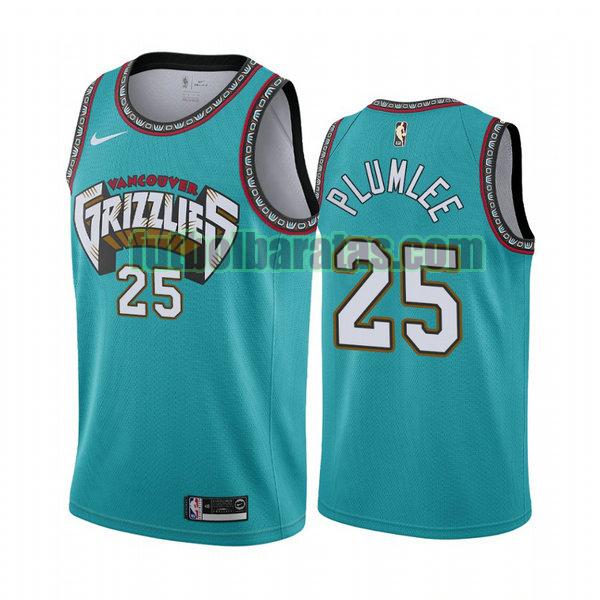 camiseta city edition 2020 miles plumlee 25 memphis grizzlies verde hombro