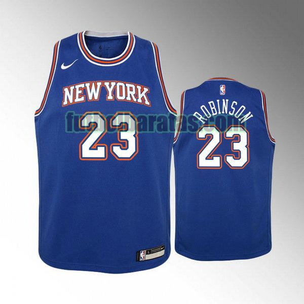 camiseta city edition 2020 mitchell robinson 23 new york knicks azul niño