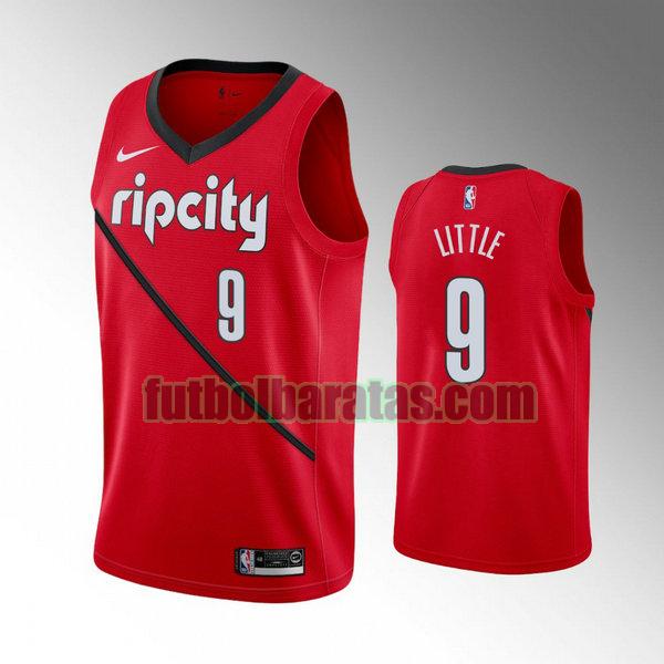 camiseta city edition 2020 nassir little 9 portland trail blazers rojo hombro